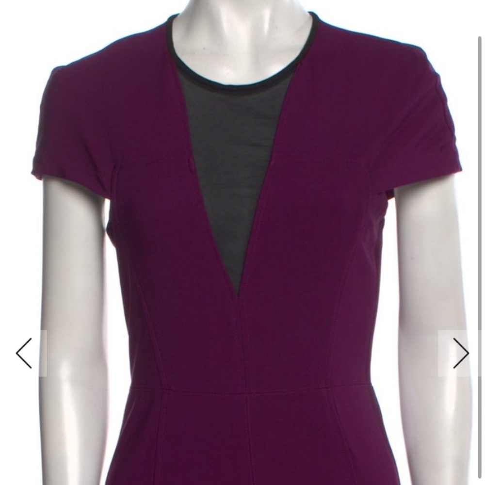 Yigal Azrouel Vintage Purple and Black Sheath Dress, Size Medium - Picture 4 of 11